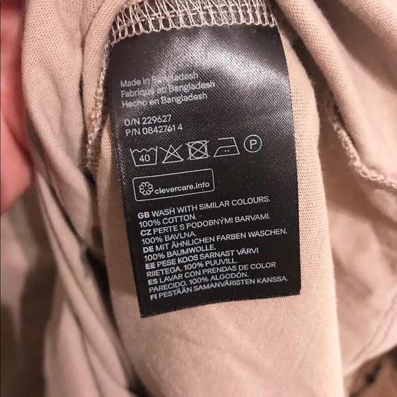 H&M Casual Longsleeve Tan Tee 100% Cotton Size XL - Picture 3 of 5